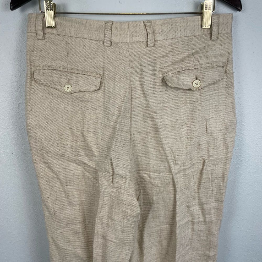 Claiborne Men's Tan Linen Blend Pants Size 32W 32L EUC - Picture 4 of 6